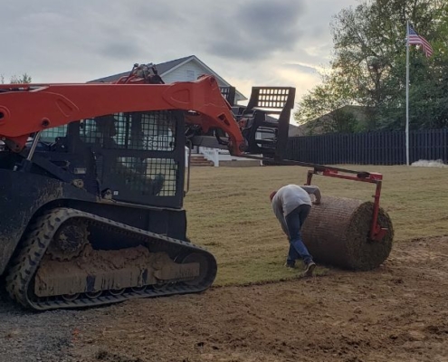 Sod installation with skid steer (1)