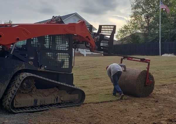 Sod installation with skid steer (1)